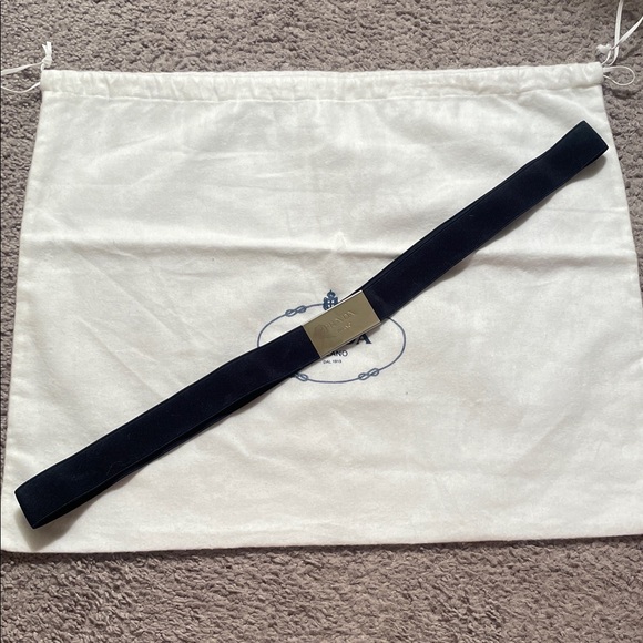 Prada Elastic Strap in Navy for Box or Belt with Silver Buckle - Picture 3 of 3